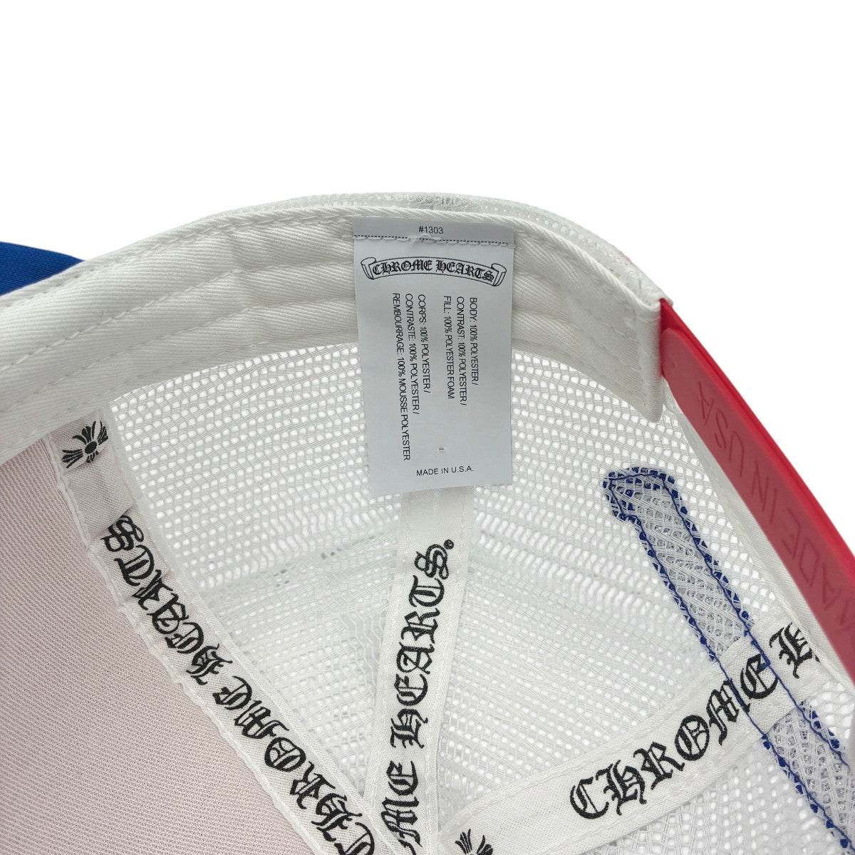クロムハーツ トラッカー キャップ TRUCKER CAP レッド/ブルー/ホワイト #OS