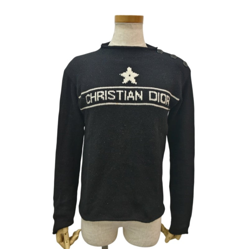 ディオール DIOR カシミヤロゴ ニットセーター 黒 #34 レディース