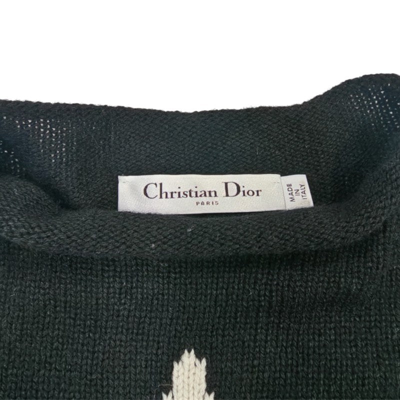 ディオール DIOR カシミヤロゴ ニットセーター 黒 #34 レディース