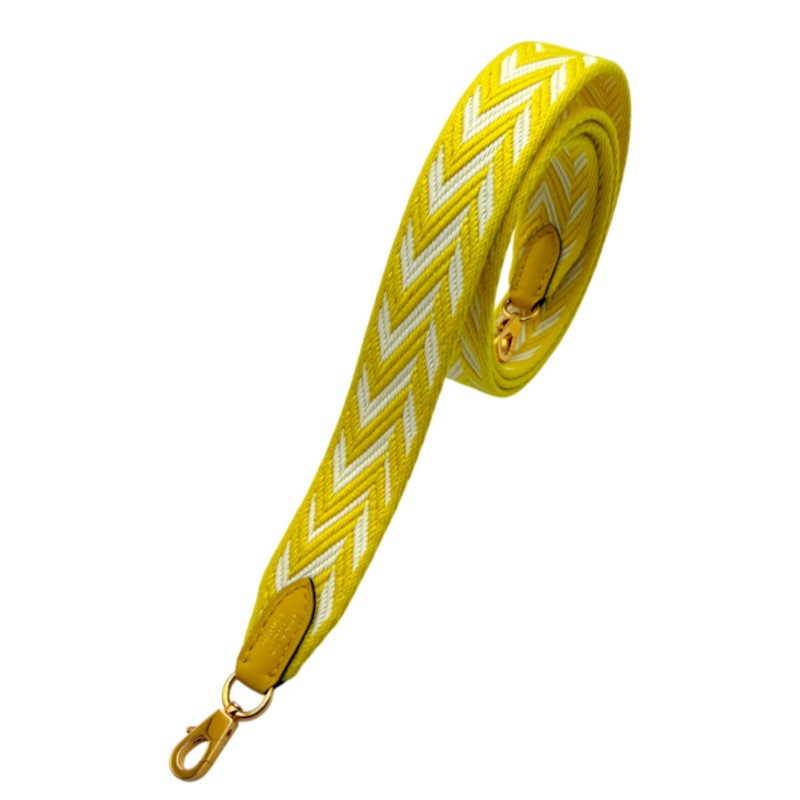 カヴァル バンドリエールストラップ イエロー ゴールド金具 D刻 ミニケリー用