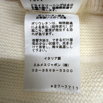 Hジャガード ウールニット パンツ ホワイト レディース #40