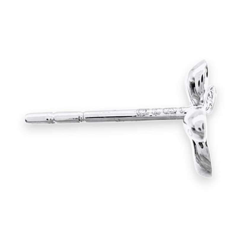 パヴェ バタフライ ダイヤモンド プティ スタッド イヤリング 0.08ct K18WG
