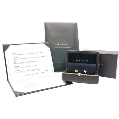 パヴェ バタフライ ダイヤモンド プティ スタッド イヤリング 0.08ct K18WG