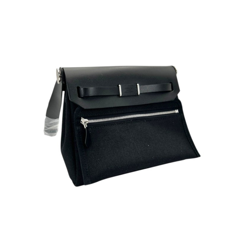 エールバッグジップ ミニ 20 トワル/レザー ブラック シルバー金具 G刻印