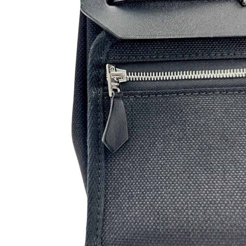 エールバッグジップ ミニ 20 トワル/レザー ブラック シルバー金具 G刻印