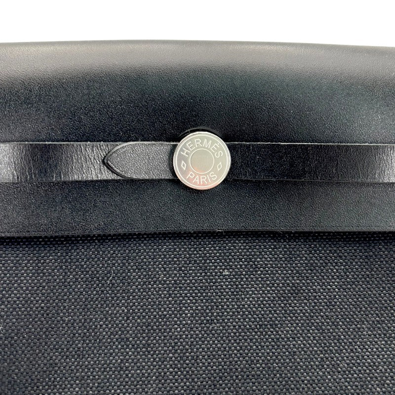 エールバッグジップ ミニ 20 トワル/レザー ブラック シルバー金具 G刻印