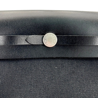 エールバッグジップ ミニ 20 トワル/レザー ブラック シルバー金具 G刻印