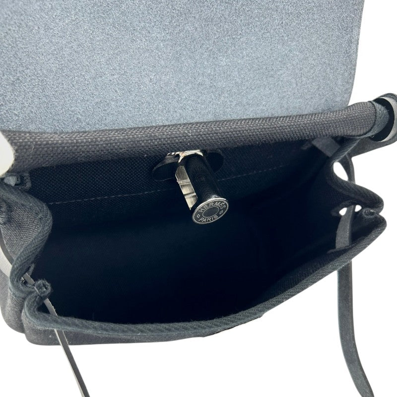 エールバッグジップ ミニ 20 トワル/レザー ブラック シルバー金具 G刻印