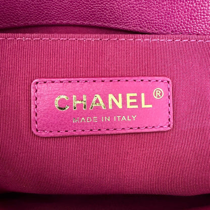 ボーイシャネル20 チェーンショルダー キャビア ピンク シャンパン金具 A67085