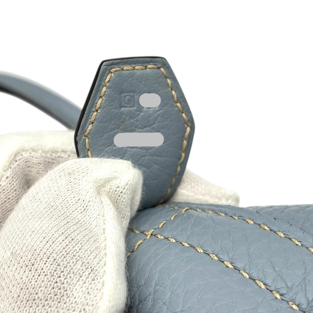 エルメス ボリード31 トリヨン ブルーラン シルバー金具 □Q刻印
