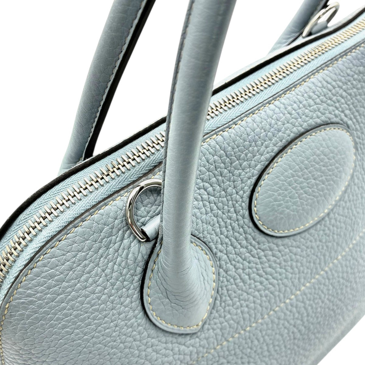 エルメス ボリード31 トリヨン ブルーラン シルバー金具 □Q刻印