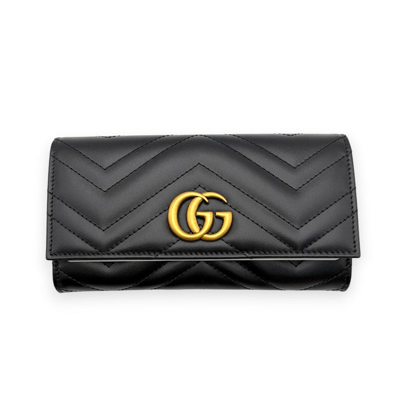 GGマーモント ダブルG コンチネンタルウォレット 長財布 ブラック 443436