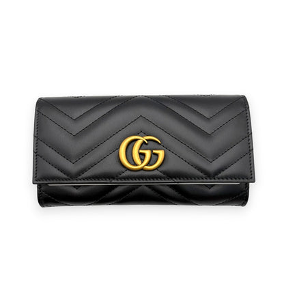 GGマーモント ダブルG コンチネンタルウォレット 長財布 ブラック 443436