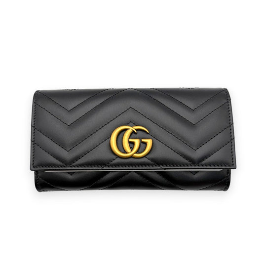 GGマーモント ダブルG コンチネンタルウォレット 長財布 ブラック 443436