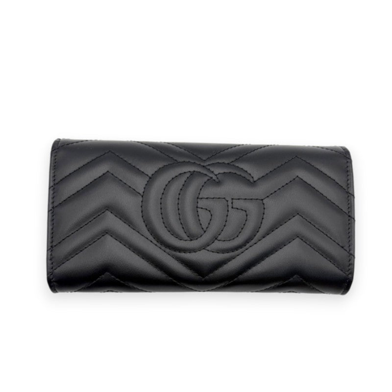 GGマーモント ダブルG コンチネンタルウォレット 長財布 ブラック 443436