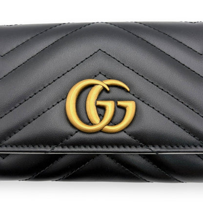 GGマーモント ダブルG コンチネンタルウォレット 長財布 ブラック 443436