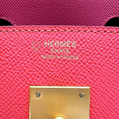 エルメス バーキン30 パーソナル エプソン ローズアザレ/グリムエット マットゴールド金具 A刻印