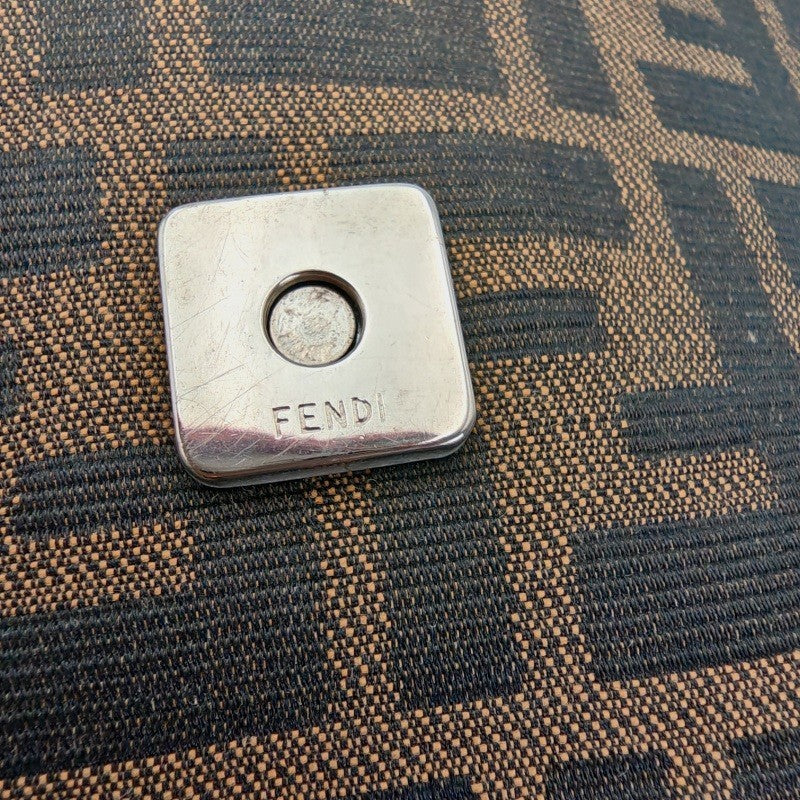 フェンディ ズッカ柄 ワンショルダーバッグ レザー/キャンバス ブラウン