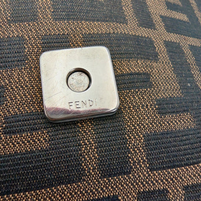 フェンディ ズッカ柄 ワンショルダーバッグ レザー/キャンバス ブラウン
