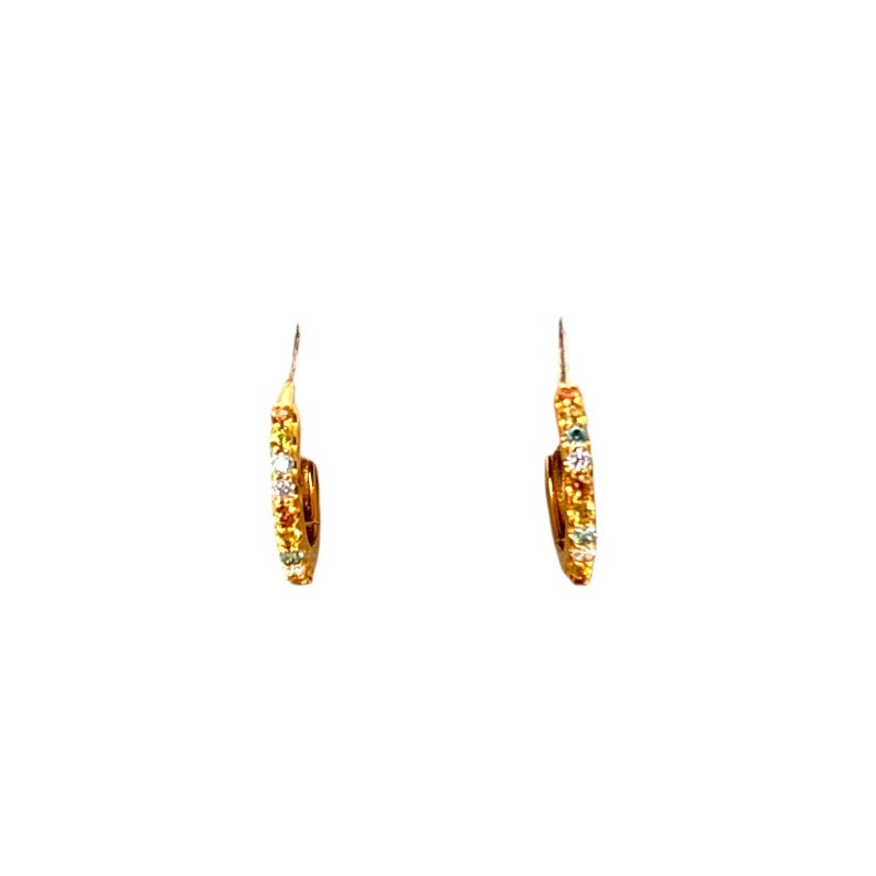 フープピアス K18YG ダイヤ/カラーサファイア 0.01ct/D0.01/S0.06ct