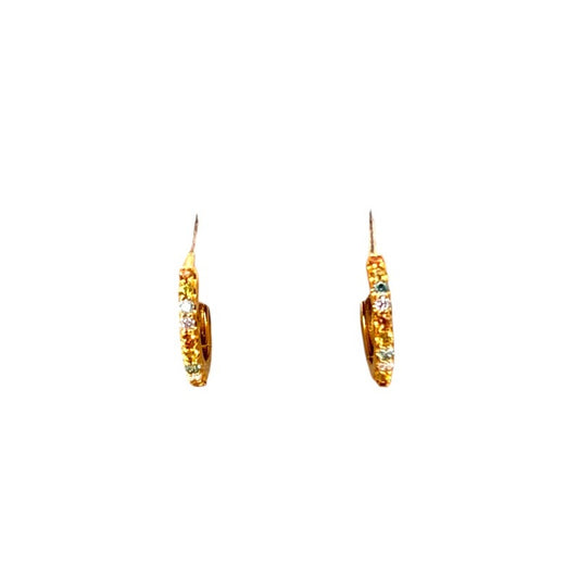 ポンテヴェキオ フープピアス K18YG ダイヤ/カラーサファイア 0.01ct/D0.01/S0.06ct
