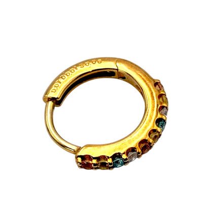 フープピアス K18YG ダイヤ/カラーサファイア 0.01ct/D0.01/S0.06ct