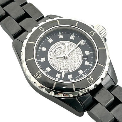J12 33mm レディース センターパヴェダイヤ/12Pダイヤ ブラック クォーツ H2122