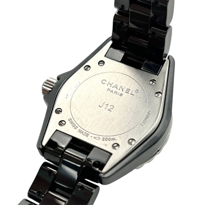 J12 33mm レディース センターパヴェダイヤ/12Pダイヤ ブラック クォーツ H2122
