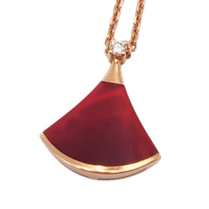 ディーヴァ ドリーム ネックレス K18PG カーネリアン/1Pダイヤ 0.03ct 359987