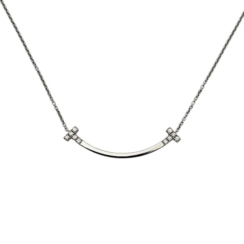 Tスマイル ペンダントネックレス ミディアム ダイヤモンド 0.19ct WG