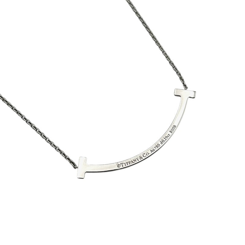 Tスマイル ペンダントネックレス ミディアム ダイヤモンド 0.19ct WG