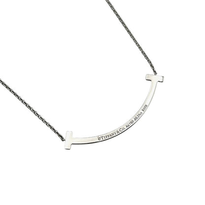 Tスマイル ペンダントネックレス ミディアム ダイヤモンド 0.19ct WG