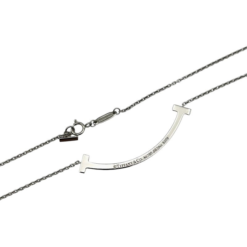 Tスマイル ペンダントネックレス ミディアム ダイヤモンド 0.19ct WG