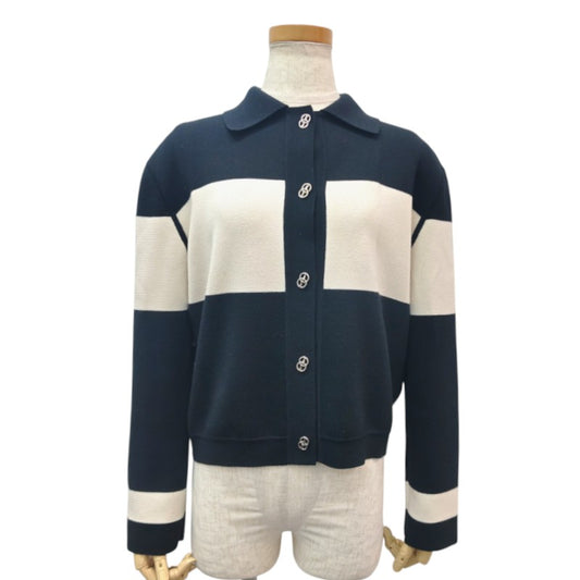 エルメス ツイルレーヌ 襟付きニットカーディガン カシミヤ/シルク 2E2804D6 #38 レディース
