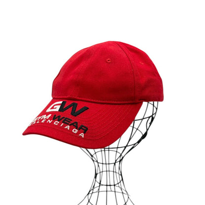 GYM WEAR キャップ コットン レッド Lサイズ