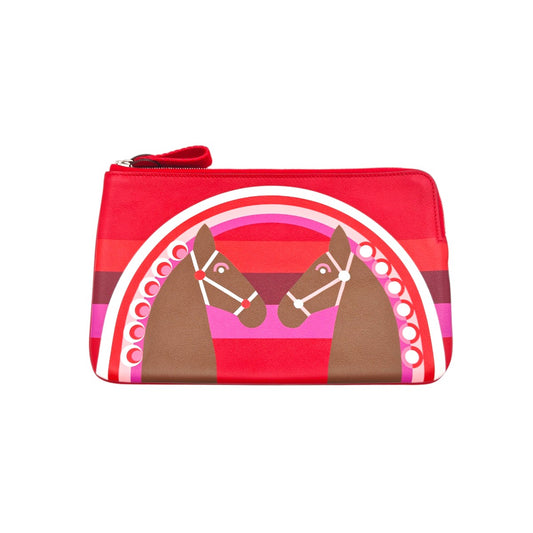 エルメス カレポケット ロング ポーチ レインボーラブ ルージュクー/アルザン Z刻印