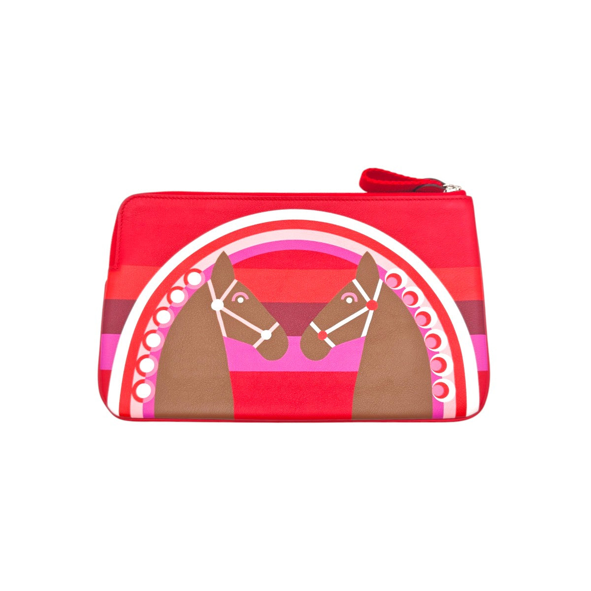 エルメス カレポケット ロング ポーチ レインボーラブ ルージュクー/アルザン Z刻印