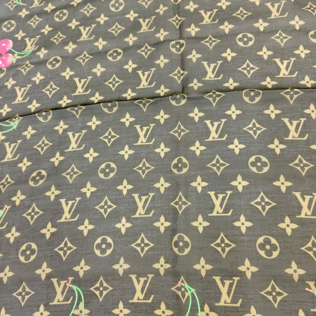 ルイ・ヴィトン モノグラムチェリー LV×TM スカーフ 村上隆コラボ M96090