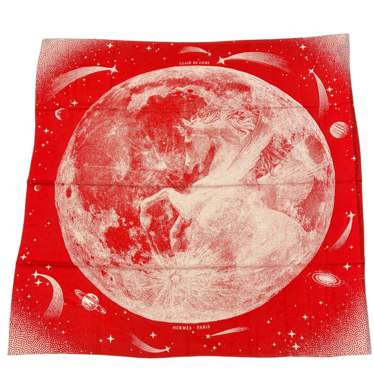 エルメス カレジェアン カレ140 ショール カシシル Clair de Lune クレール ドゥ リュンヌ