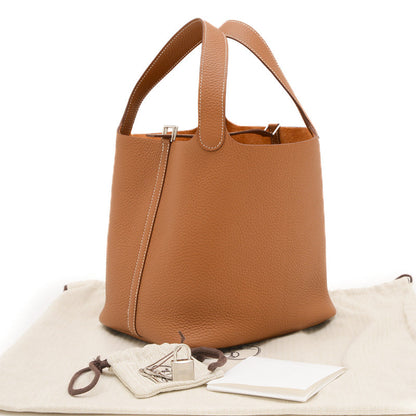 ピコタンロック MM 22 トリヨン ゴールド シルバー金具 W刻印 ハンドバッグ
