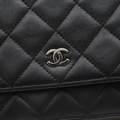 マトラッセ チェーンウォレット ラムスキン ブラック シルバー金具 A33814 長財布