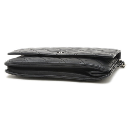 マトラッセ チェーンウォレット ラムスキン ブラック シルバー金具 A33814 長財布
