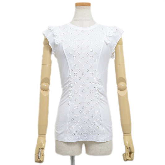 モノグラムレース ノースリーブカットソー コットン ホワイト #XS RW101W カットソー
