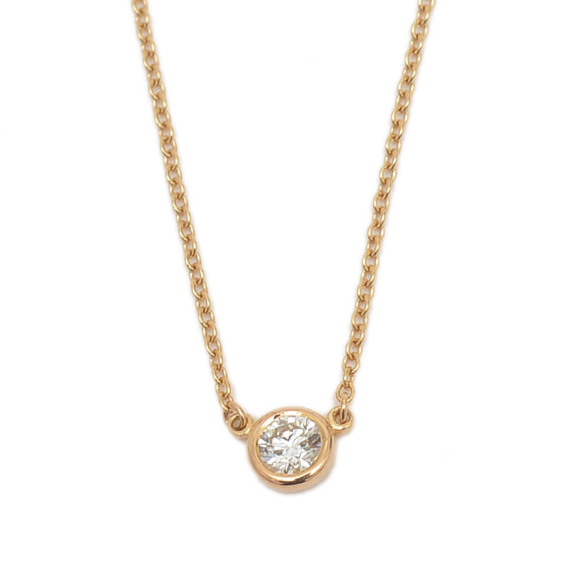 バイザヤード ネックレス ダイヤ約0.18ct H/VVS1/EX K18PG ネックレス