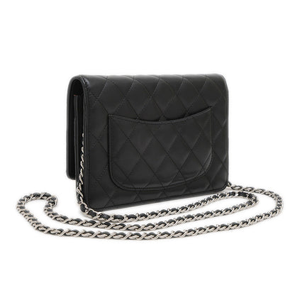 マトラッセ チェーンウォレット ラムスキン ブラック シルバー金具 A33814 ショルダーバッグ