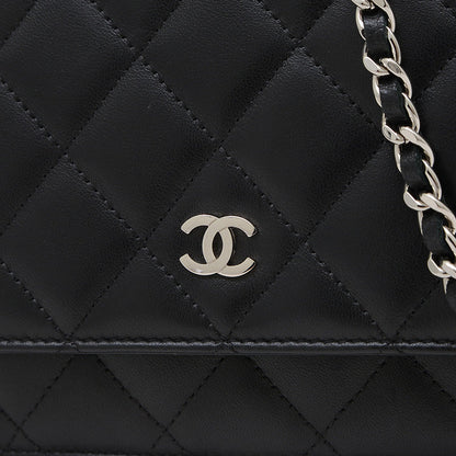 マトラッセ チェーンウォレット ラムスキン ブラック シルバー金具 A33814 ショルダーバッグ