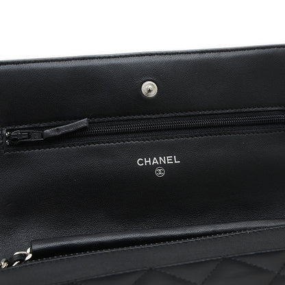 マトラッセ チェーンウォレット ラムスキン ブラック シルバー金具 A33814 ショルダーバッグ