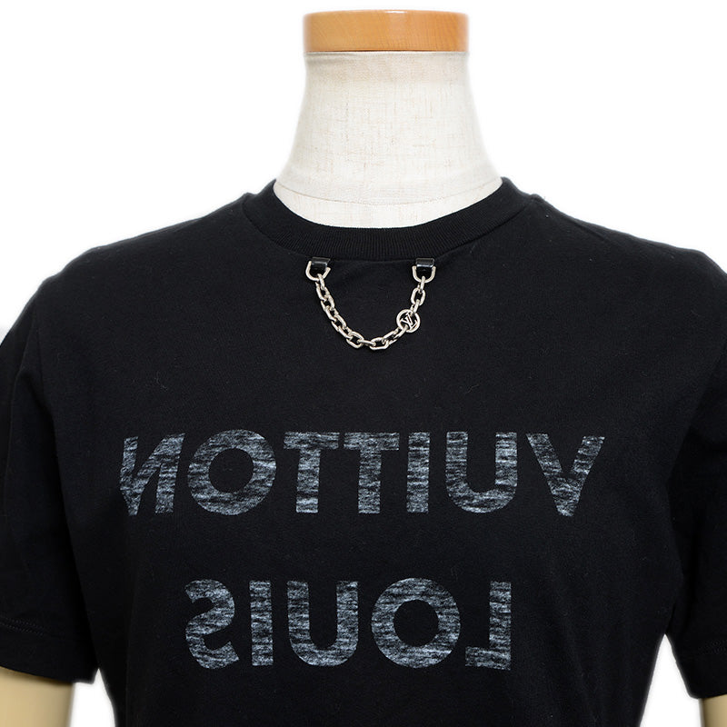 ロゴリバース チェーン 半袖Tシャツ コットン ブラック レディース XS 半袖Ｔシャツ